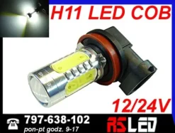 żarówka LED H11 H8 5 COB dzienne DRL 12v 24v biała zimna