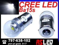 żarówka LED P21W ba15s Cree X-PE 12v 24v biała zimna kpl 2 szt