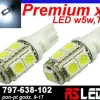 żarówka LED T10 9 Premium LED SMD w5w 12v biała zimna kpl 2 SZT