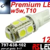 żarówka LED T10 9 Premium LED SMD w5w 12v biała zimna wysoka jakość