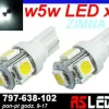 żarówka LED T10 5 SMD w5w w3w biala zimna 12v EKO kpl 2 szt