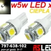 żarówka LED T10 5 SMD w5w w3w R10 biała CIEPŁA 12v EKO kpl 2 SZT
