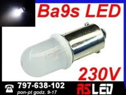 żarówka LED T4W ba9s dyfuzyjna matowa biała zimna 230v do maszyn