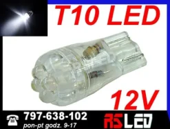 żarówka 4 LED T10 w5w w3w BIAŁA ZIMNA 12v
