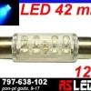 żarówka 9 LED 10x42 mm rurka 42mm NIEBIESKA 12v