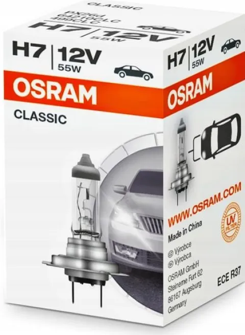 ŻARÓWKA OSRAM H7 55W 12V Homologacja E1 ECE R37 1 SZT ORYGINALNA
