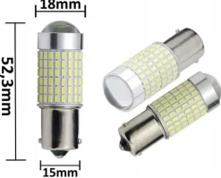 ŻARÓWKA P21W 144 SMD SOCZEWKA BA15S SYMETRYCZNA