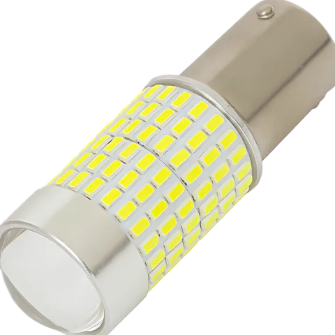 ŻARÓWKA P21W 144 SMD SOCZEWKA BA15S SYMETRYCZNA