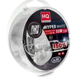 Żarówki H1 HQ Automotive +150% Więcej Światła Hyper White 55W 12V Białe