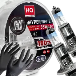 Żarówki H1 HQ Automotive +150% Więcej Światła Hyper White 55W 12V Białe