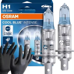 Żarówki H1 Osram Cool Blue Intense 5000K +100% Światła Biała Barwa Rękawicz