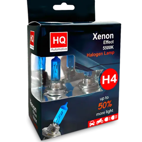 Żarówki HQ Automotive H4 Mocne Efekt LED +50% Światła Xenon OEM P43t