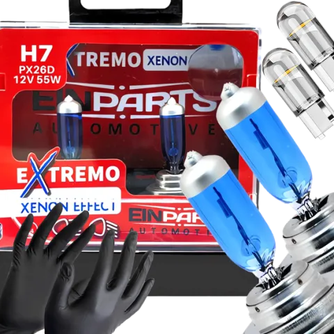 Żarówki H7 12V 55W Einparts Extremo Xenon Effect Super Białe + Gratis W5W