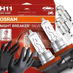 Żarówki Osram H11 Night Breaker Silver +100% W5W Led Clear Rękawiczki