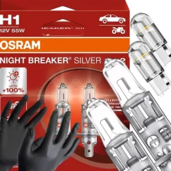 Żarówki Osram H1 Night Breaker Silver +100% W5W Led Clear Rękawiczki