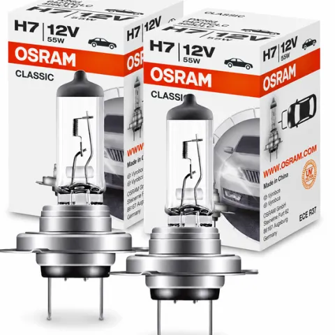 ŻARÓWKI OSRAM H7 X 2 SZT CLASSIC ŻARÓWKA SAMOCHODOWA 12V 55W PX26d HOMOLOGA