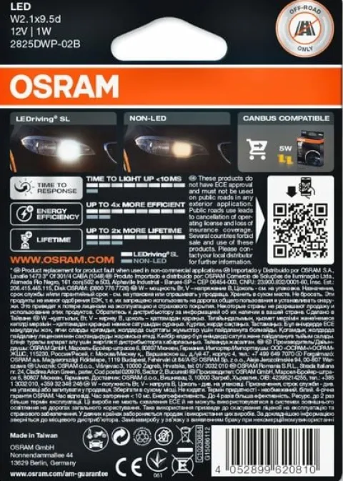 ŻARÓWKI OSRAM W5W 6000K WHITE LEDriving MOCNE BIAŁE ŚWIATŁO