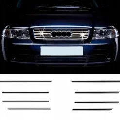 Audi A4 B5 - LISTWY chromowane na GRILL CHROM
