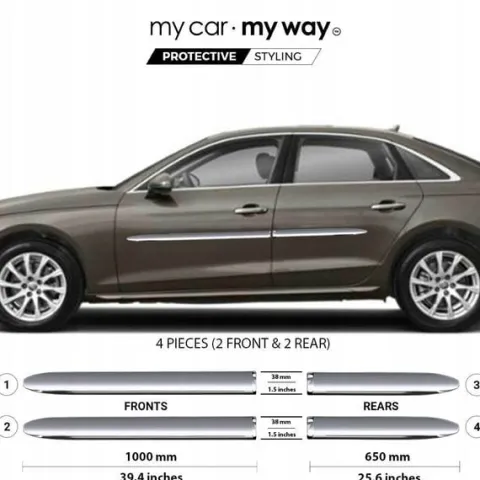 Audi A4 B9 Sedan - Listwy CHROM na drzwi ochronne