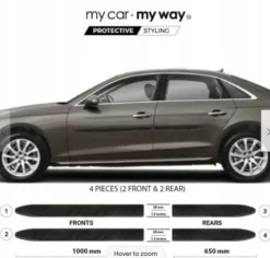 Audi A4 B9 Sedan - Listwy CZARNE Boczne Drzwi
