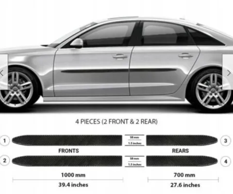Audi A6 C7 Sedan - Listwy CZARNE Boczne Drzwi