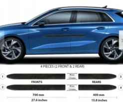 Audi A3 2021+ Listwy CZARNE Boczne Drzwi