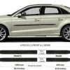 Audi A3 2014+ Sedan Listwy CZARNE Boczne Drzwi