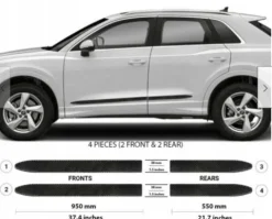 Audi Q3 2019+ Listwy CZARNE Boczne Drzwi