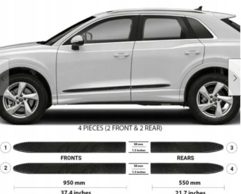 Audi Q3 2019+ Listwy CZARNE Boczne Drzwi