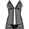 837-BAB-1 babydoll i stringi czarne - jak Ty to robisz?! Obsessive S/M