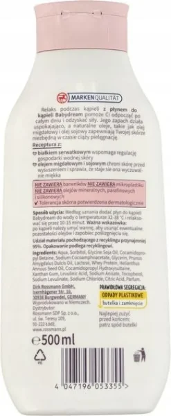 BABYDREAM PŁYN DO KĄPIELI NA DOBRE SAMOPOCZUCIE DLA KOBIET W CIĄŻY 500 ML
