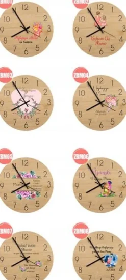 Bambusowy ZEGAR ścienny nadruk UV personalizowany PREZENT DLA TATY WĘDKARZA