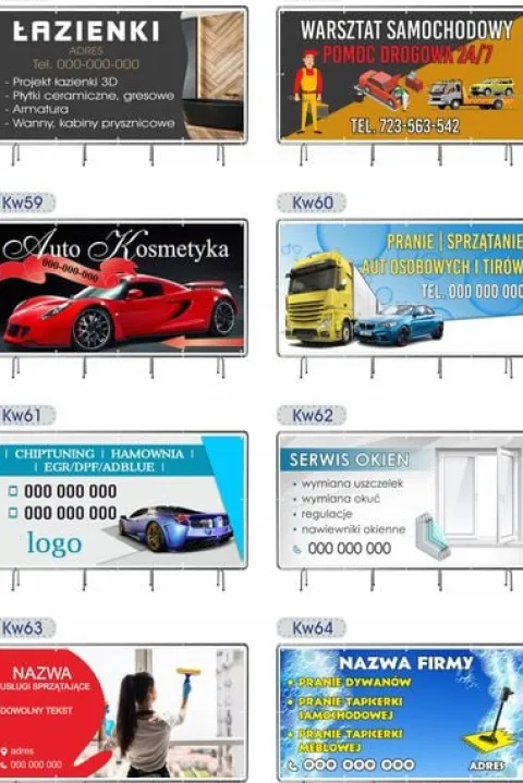 BANER REKLAMOWY 130x80cm gotowy projekt USŁUGI DEKARSKIE RYNNY plandeka
