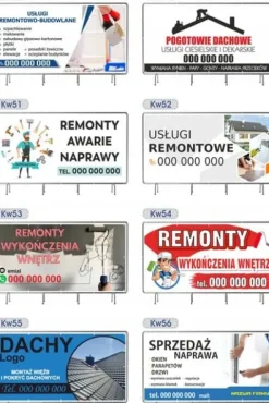 BANER REKLAMOWY 130x80cm gotowy projekt USŁUGI DEKARSKIE RYNNY plandeka