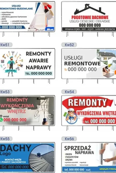 BANER REKLAMOWY 130x80cm gotowy projekt USŁUGI DEKARSKIE RYNNY plandeka