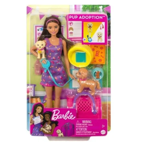 Barbie adopcja pieskow + lalka zestaw HKD86 /4