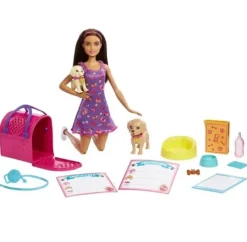 Barbie adopcja pieskow + lalka zestaw HKD86 /4