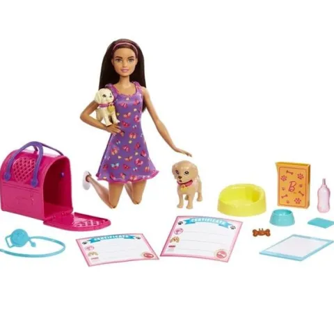Barbie adopcja pieskow + lalka zestaw HKD86 /4
