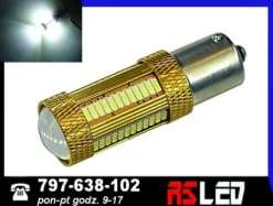bardzo mocna żarówka LED ba15s P21W 69 SMD 4041 12v 24v biała zimna