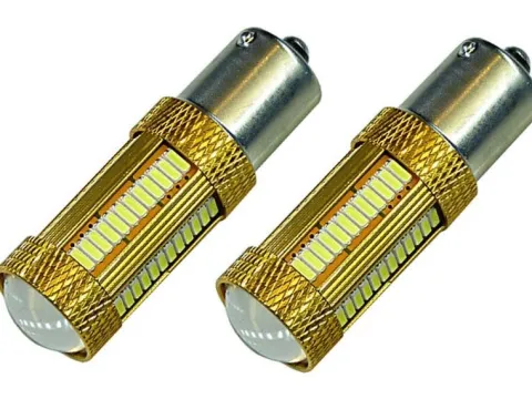 bardzo mocne żarówki LED ba15s P21W 69 SMD 4041 12v 24v biała 2 SZT
