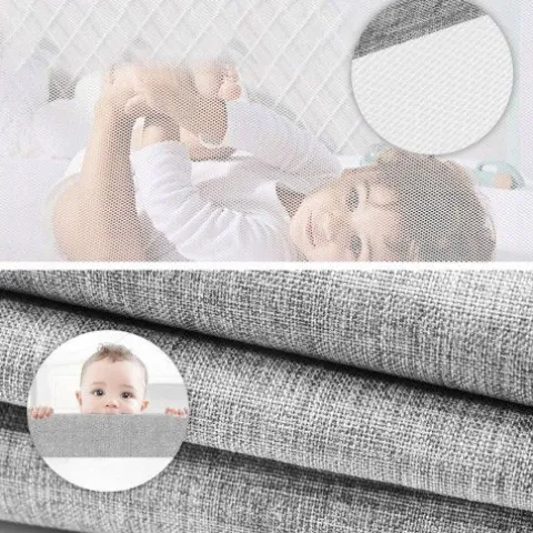 BARIERKA DO ŁÓŻKA ECOTOYS 180CM REGULOWANA SZARA BIAŁA