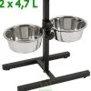 BARRY KING Miski ze stali nierdzewnej na stojaku miska dla psa 2 x 4,7 L