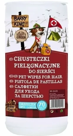BARRY Mokre chusteczki antybakteryjne antygrzybicze do sierści psa kota