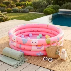 Basen dmuchany dla dzieci SUNCLUB różowy 100x30cm ogrodowy brodzik PVC 148l