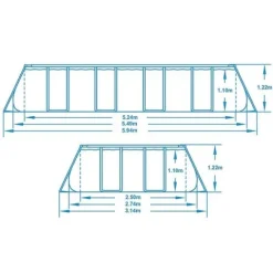 Basen ogrodowy stelażowy 549 x 274 x 122 cm 17w1 Bestway 56710