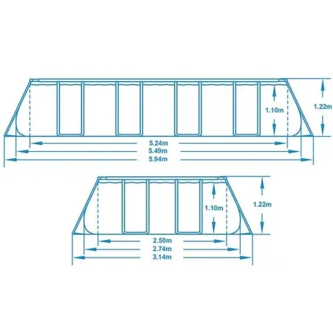 Basen ogrodowy stelażowy 549 x 274 x 122 cm 17w1 Bestway 56710