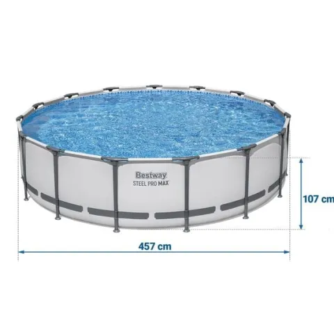 Basen stelażowy ogrodowy 457 x 107 cm 11w1 Bestway 56488