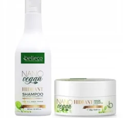 BELLECO VEGAN Zestaw Szampon + odżywka po zabiegu nanoplastii 2x 300ml