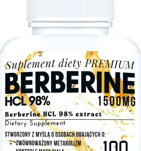 BERBERYNA 1500 HCL 98% SILNY EFEKT ZDROWE ODCHUDZANIE GLUKOZA INSULINA 100