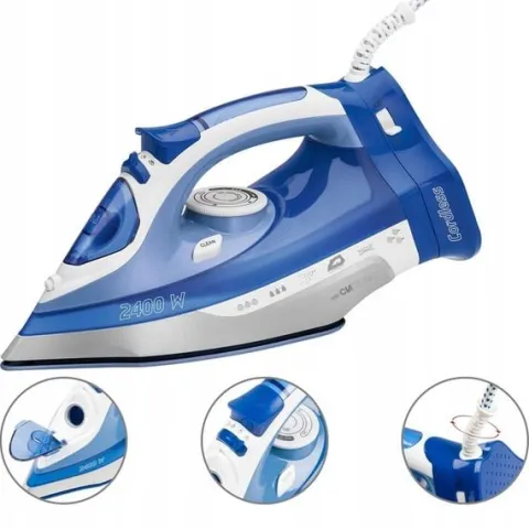 BEZPRZEWODOWE ŻELAZKO CERAMICZNE MOCNE 2400W 7 FUNKCJI CLATRONIC DB263858